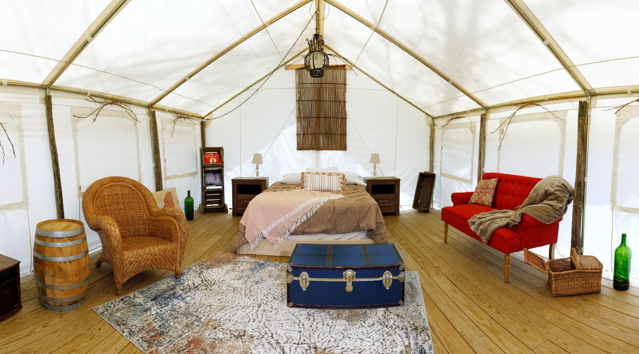 glamping tent interior